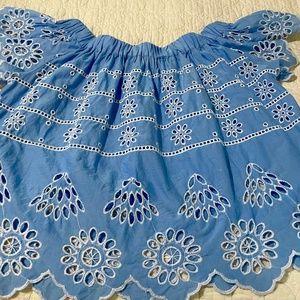 Mudpie eyelet like new XS blue top